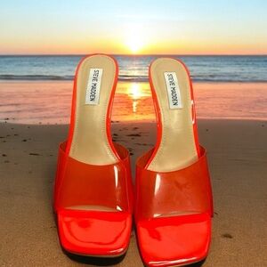 ~ Steve Madden Women's Red Slide‎ Sandals Size 8